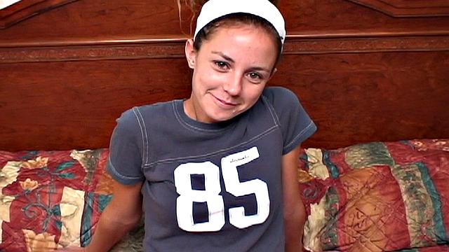 A teen with a hairy pussy in panties & lingerie give a hot blowjob and take a hard pounding from behind