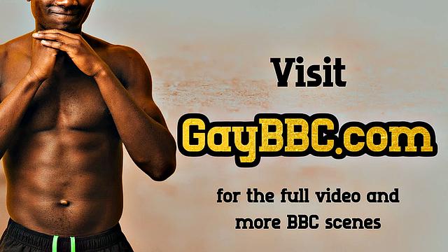 Muscled ebony guy seduced by white guy