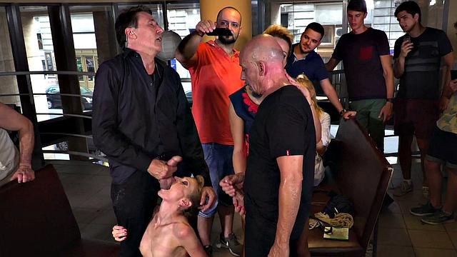 Scandalous petite slut fucked in 3some by two dicks