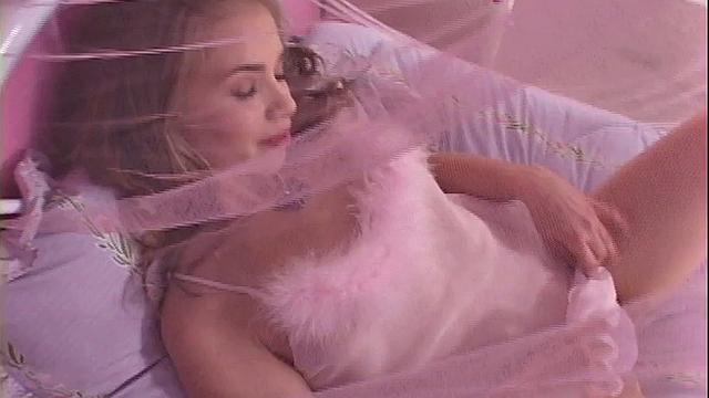 Little April in a babydoll fingering her wet pussy