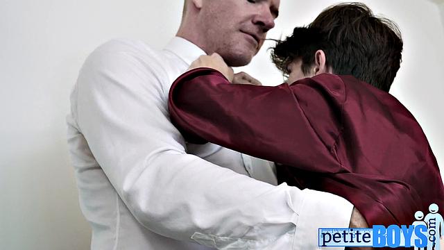 Naughty skinny twink drilled by boss