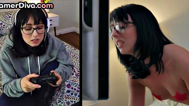 Gamer 21yo diva pleases BF in doggystyle after gaming