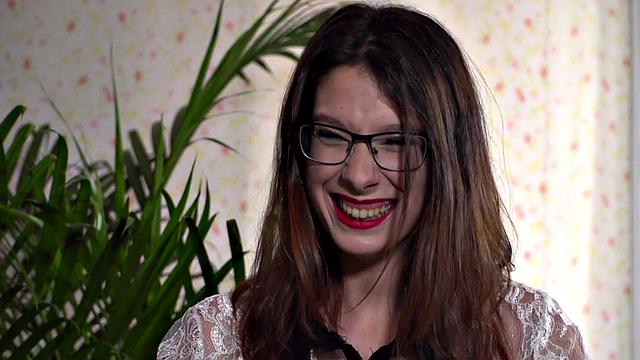 Busty slut submits publicly in front of crowding voyeurs