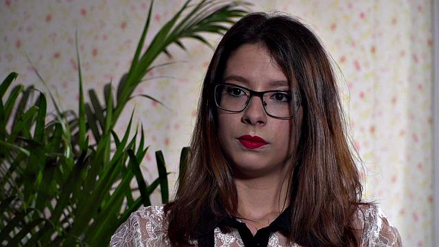 Busty slut submits publicly in front of crowding voyeurs