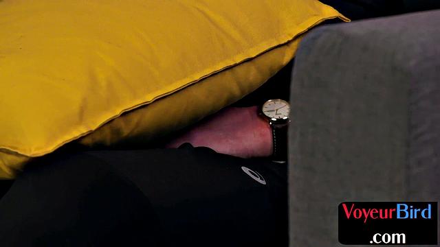 Busty voyeur bae asks lover to tug