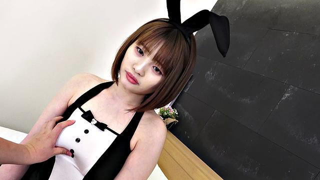 Yuika Takigawa has thong panties under her bunny costume