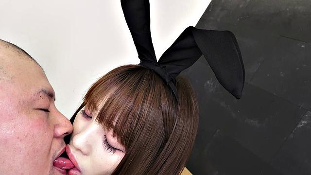 Yuika Takigawa has thong panties under her bunny costume