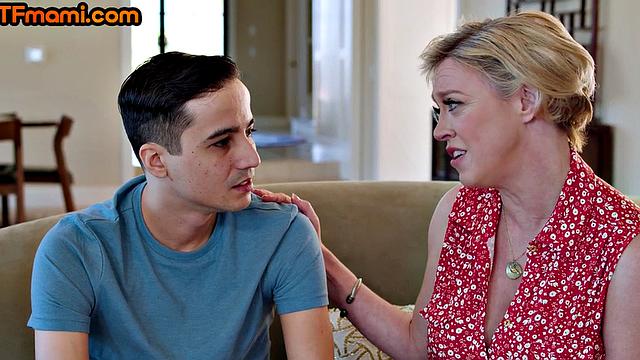 DTF tattoed stepmom riding stepsons in cowgirl