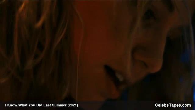 Madison Iseman and her brunette friend get down and dirty in a thong-clad uniform kissing frenzy