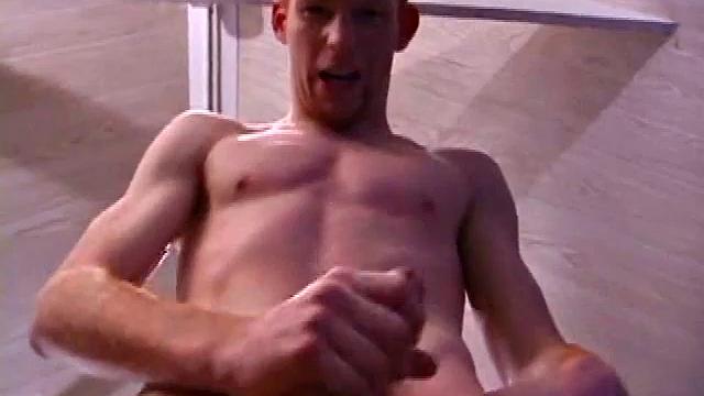 Tristian grabs his balls and strokes his long cock with determination. He kneels down before us and sticks his dick right in front of the camera. Standing back up, Tristian continues to jack off, until he asks if we want it on our face.