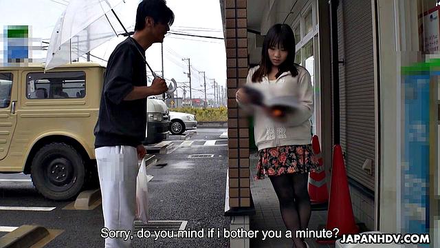 Mikoto Mochida sucks and rides stranger's cock in a car