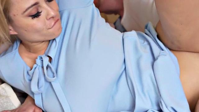 Big-boobed tattoo babe pussyfucked in hostel after BJ