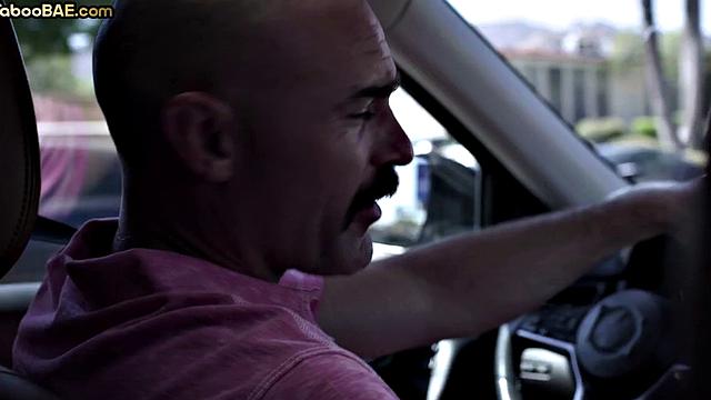 Inked taboo bae smashed by BF in public before deepthroat