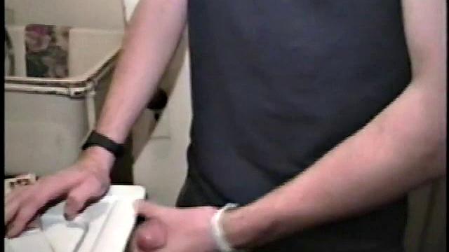 This scene effectively creates the illusion of what it would be like to sneak up on some dude beating off. Donatello spreads his porn magazine on the washer and gets down to business.