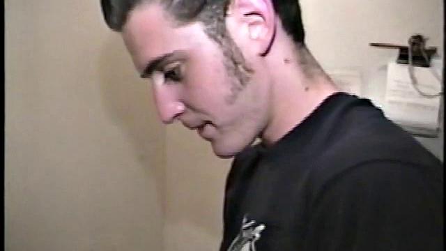 This scene effectively creates the illusion of what it would be like to sneak up on some dude beating off. Donatello spreads his porn magazine on the washer and gets down to business.