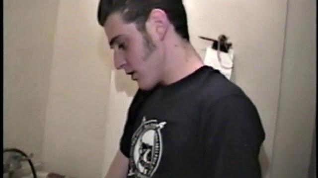 This scene effectively creates the illusion of what it would be like to sneak up on some dude beating off. Donatello spreads his porn magazine on the washer and gets down to business.