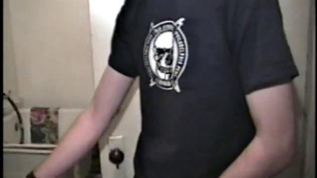 This scene effectively creates the illusion of what it would be like to sneak up on some dude beating off. Donatello spreads his porn magazine on the washer and gets down to business.