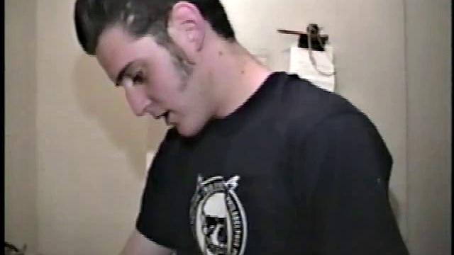 This scene effectively creates the illusion of what it would be like to sneak up on some dude beating off. Donatello spreads his porn magazine on the washer and gets down to business.