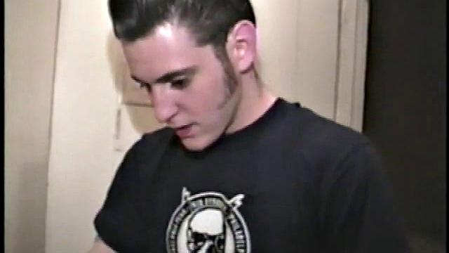 This scene effectively creates the illusion of what it would be like to sneak up on some dude beating off. Donatello spreads his porn magazine on the washer and gets down to business.