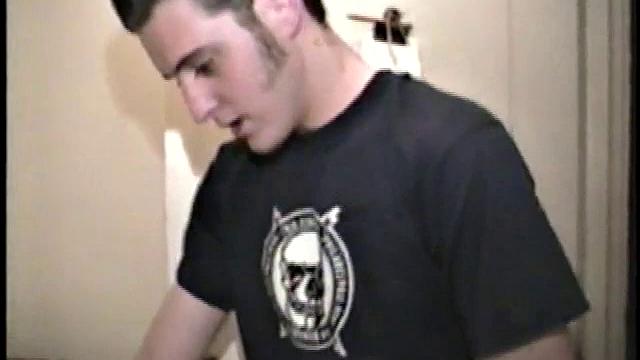 This scene effectively creates the illusion of what it would be like to sneak up on some dude beating off. Donatello spreads his porn magazine on the washer and gets down to business.