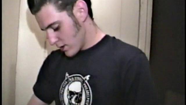 This scene effectively creates the illusion of what it would be like to sneak up on some dude beating off. Donatello spreads his porn magazine on the washer and gets down to business.