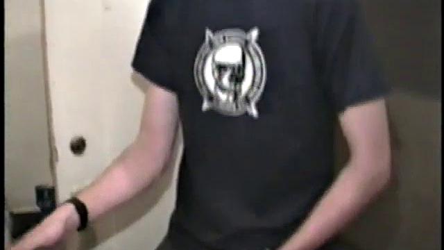 This scene effectively creates the illusion of what it would be like to sneak up on some dude beating off. Donatello spreads his porn magazine on the washer and gets down to business.