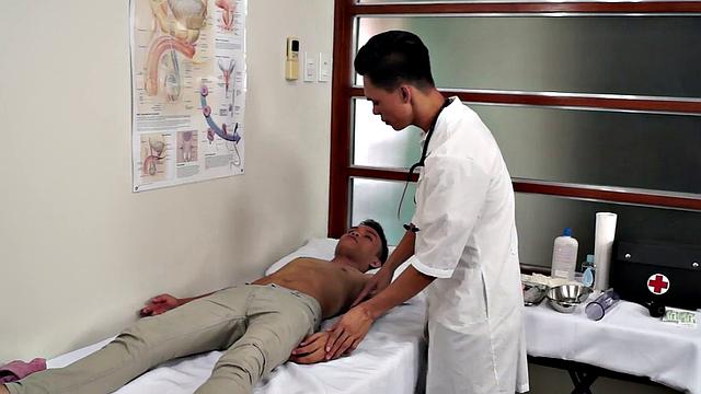 Skinny Asian twink analtoyed by doctor after oral