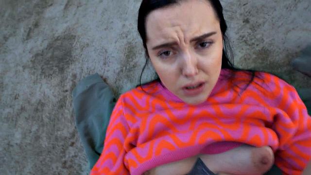 Public babe rides stranger's cock for cash