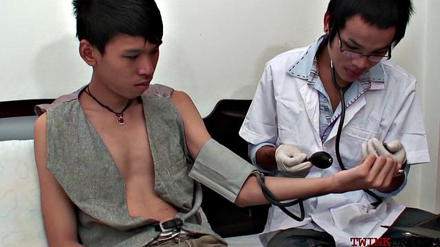 Horny asian doctor analfucking patient