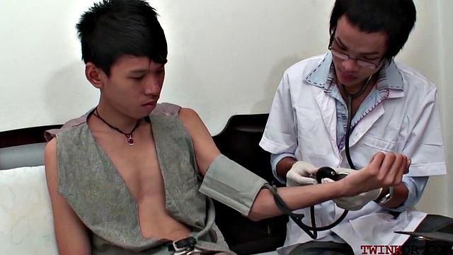 Horny asian doctor analfucking patient