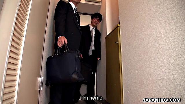 Risa Kurokawa fucked next to hubby