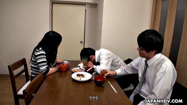 Risa Kurokawa fucked next to hubby