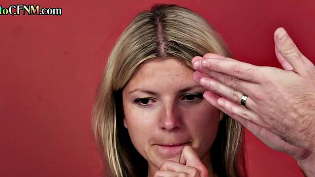 CFNM amateur 21yo learns in 3some by British teacher