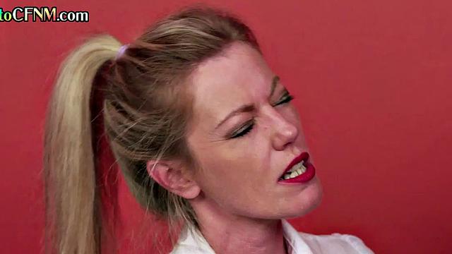 CFNM amateur 21yo learns in 3some by British teacher