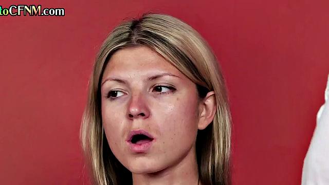 CFNM amateur 21yo learns in 3some by British teacher