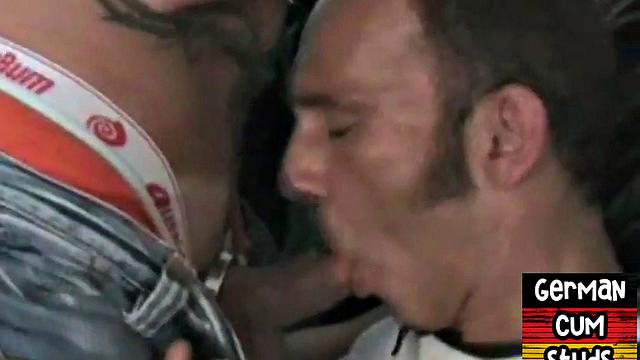 Amateur German gay rims and sucks with tattooed BF