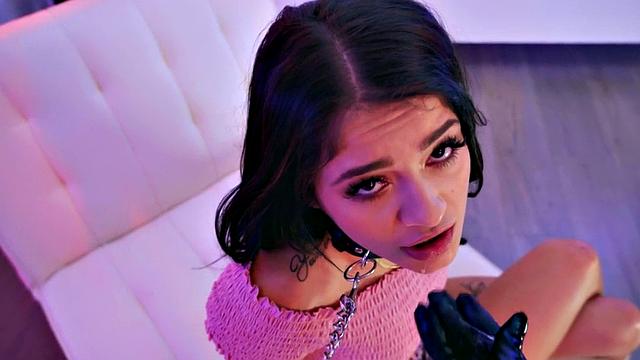 Choke and face-sitting lesbians teach sub to finger and scissor before kinky scissoring session