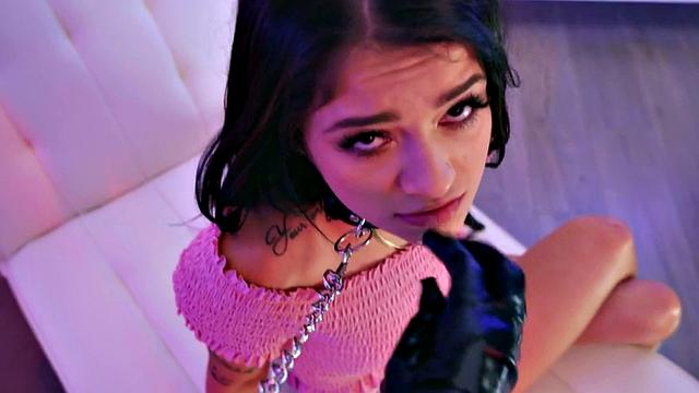 Choke and face-sitting lesbians teach sub to finger and scissor before kinky scissoring session