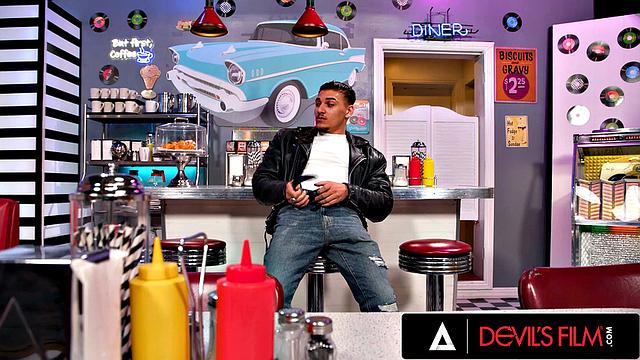 DEVILS FILM - Customer Caught Masturbating By Waitress And She Finishes The Job