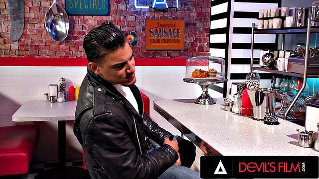 DEVILS FILM - Customer Caught Masturbating By Waitress And She Finishes The Job