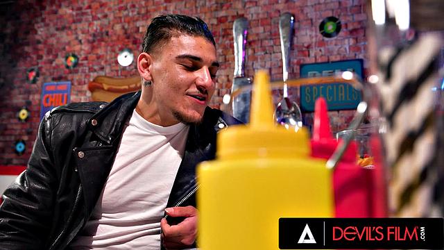 DEVILS FILM - Customer Caught Masturbating By Waitress And She Finishes The Job