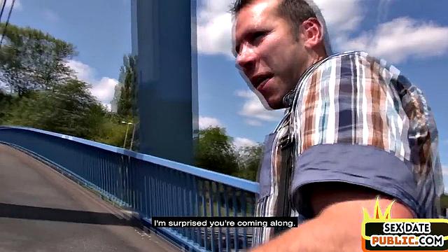 Outdoor public Asian bae deepthroats cock on sex date