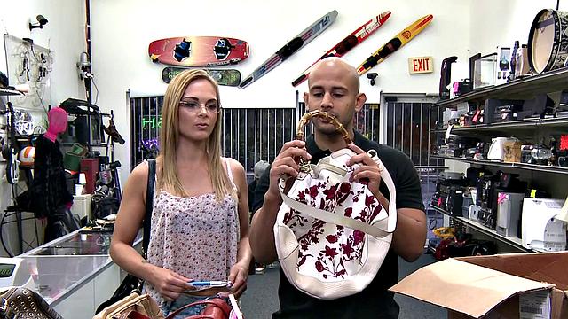 Pawnshop beauty drilled by big hard dick in room