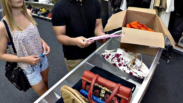 Pawnshop beauty drilled by big hard dick in room