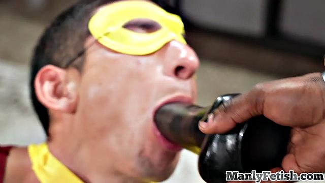 Masked jock doggystyled by lover