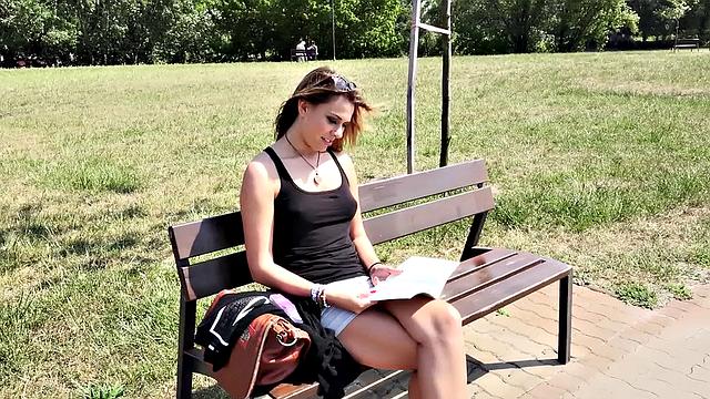 Bubble Butt Blonde Public Seduction: Tattooed slut gets fucked and handjobs in public