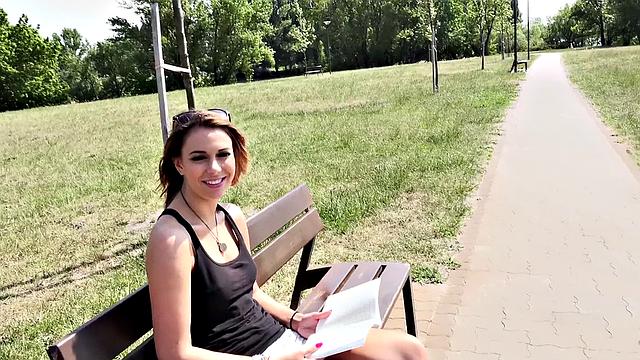 Bubble Butt Blonde Public Seduction: Tattooed slut gets fucked and handjobs in public