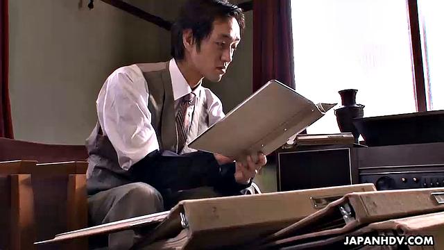 Hot Japanese co-worker fucked by her Her