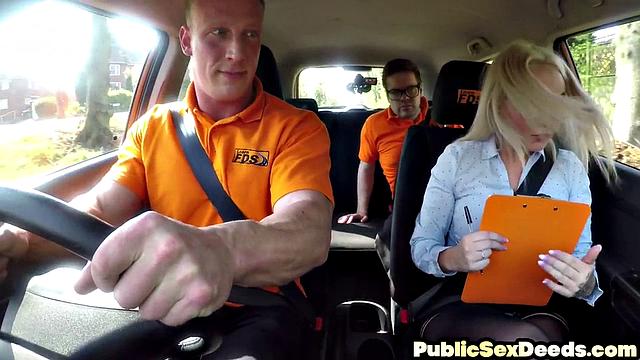 Blonde student cockriding her instructor