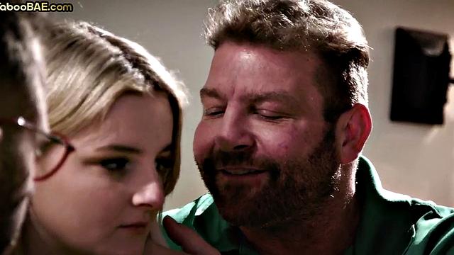 Busty taboo bae drilled while sucking in MMF 3some